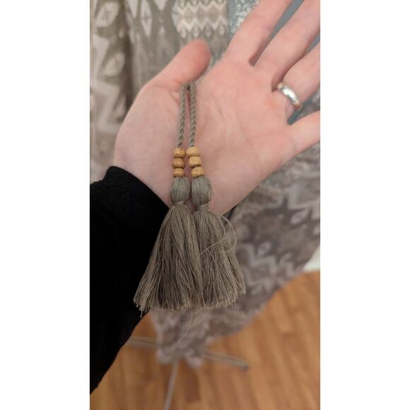 Steve Madden ESF-12268 Women's Tie Front Crinckle Chiffon Kimono, Clay, ONE Size - Picture 5 of 7